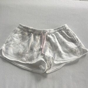 Women's Casual White and Pink Shorts